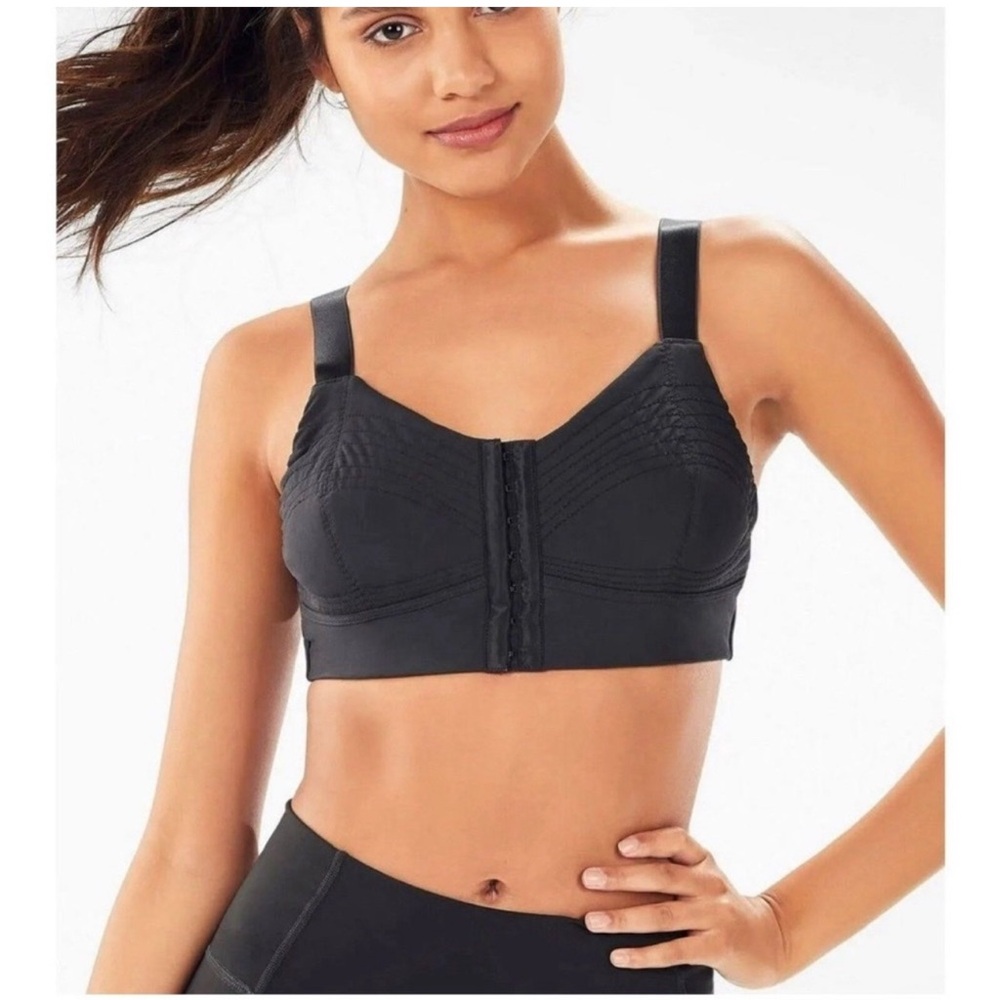 Fabletics Black Front Zip Sports Bra